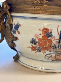 A Chinese gilt-bronze-mounted Imari-style tureen and cover, Qianlong