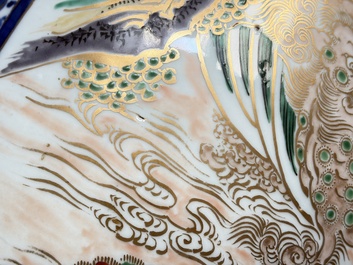 A large Japanese Imari 'Shishi Lions' vase, Kutani Taniguchi 九谷 谷口 mark, Meiji, 19th C.