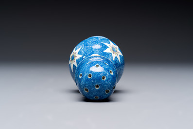 Four polychrome Brussels faience casters, 18/19th C.