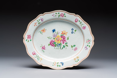 A Chinese famille rose covered tureen and stand with floral design, Qianlong