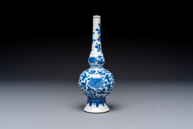 Five Chinese blue and white wares, three silver-mounted, Kangxi