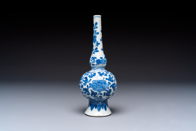 Five Chinese blue and white wares, three silver-mounted, Kangxi