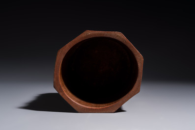 Two Chinese carved bamboo brushpots, 19/20th C.