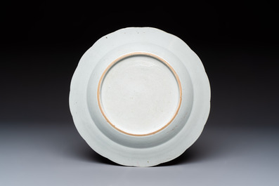 Nine Chinese famille rose plates with floral design, Qianlong