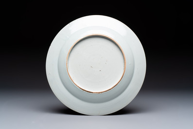 Seven Chinese famille rose plates with floral design, Qianlong