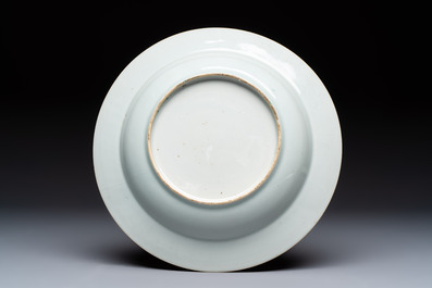 Seven Chinese famille rose plates with floral design, Qianlong