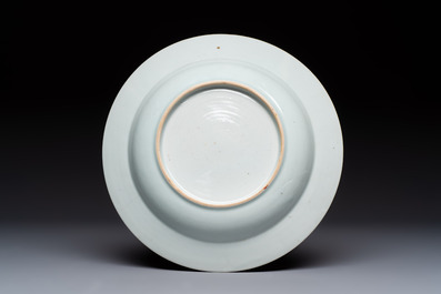Seven Chinese famille rose plates with floral design, Qianlong