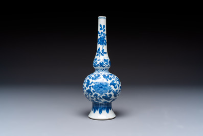 Five Chinese blue and white wares, three silver-mounted, Kangxi