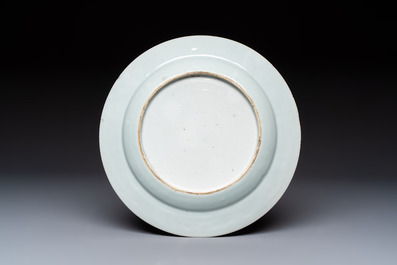 Nine Chinese famille rose plates with floral design, Qianlong