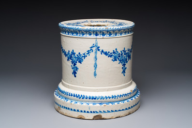 A Spanish blue and white armorial stand, Talavera, 18th C.