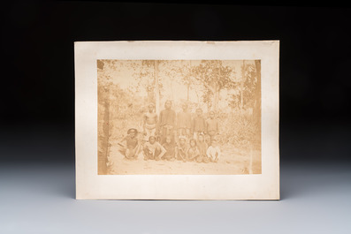 Five photographs of Saigon, depicting street views, figures and river scenes, late 19/early 20th C.