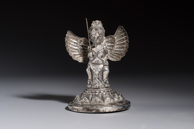 A repouss&eacute; silver figure of Garuda, Southeast Asia, 19/20th C.