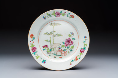 Six Chinese famille rose 'Flower Garden' plates, Qianlong