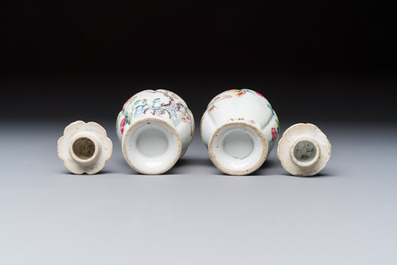A varied collection of 13 Chinese famille rose wares, Yongzheng/Qianlong
