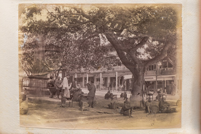 A photo album with sights, landmarks and people of China, incl. Canton, Shanghai, Hangzhou, Guanghzou and Hong Kong, late 19/early 20th C.