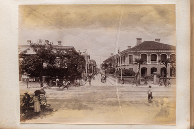 A photo album with sights, landmarks and people of China, incl. Canton, Shanghai, Hangzhou, Guanghzou and Hong Kong, late 19/early 20th C.