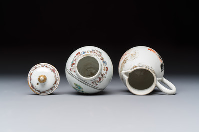 A varied collection of 13 Chinese famille rose wares, Yongzheng/Qianlong