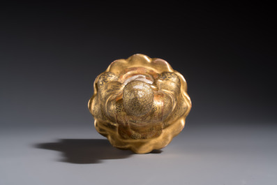 A Japanese Satsuma figure of Buddha seated on a lotus base, Hododa 保土田 mark, Meiji, 19/20th C.