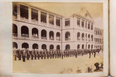 A photo album with sights, landmarks and people of China, incl. Canton, Shanghai, Hangzhou, Guanghzou and Hong Kong, late 19/early 20th C.