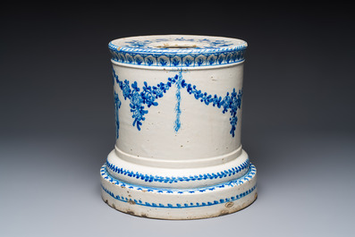 A Spanish blue and white armorial stand, Talavera, 18th C.