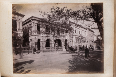 A photo album with sights, landmarks and people of China, incl. Canton, Shanghai, Hangzhou, Guanghzou and Hong Kong, late 19/early 20th C.
