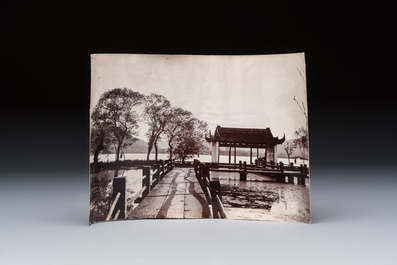 14 black and white photos of Hangzhou and the West Lake region, China, ca. 1900