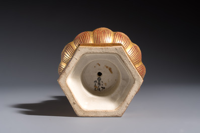 A Japanese Satsuma figure of Buddha seated on a lotus base, Hododa 保土田 mark, Meiji, 19/20th C.
