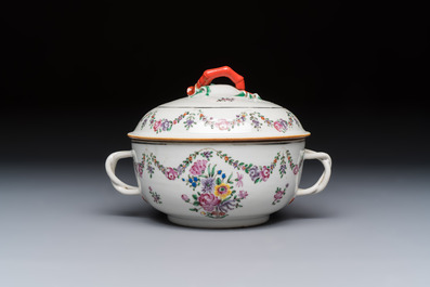 A varied collection of 13 Chinese famille rose wares, Yongzheng/Qianlong