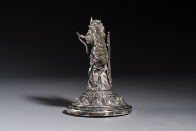 A repouss&eacute; silver figure of Garuda, Southeast Asia, 19/20th C.