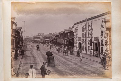 A photo album with sights, landmarks and people of China, incl. Canton, Shanghai, Hangzhou, Guanghzou and Hong Kong, late 19/early 20th C.