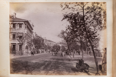 A photo album with sights, landmarks and people of China, incl. Canton, Shanghai, Hangzhou, Guanghzou and Hong Kong, late 19/early 20th C.