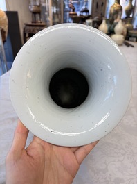 A Chinese blue, white and copper-red 'Deer' vase, 19th C.
