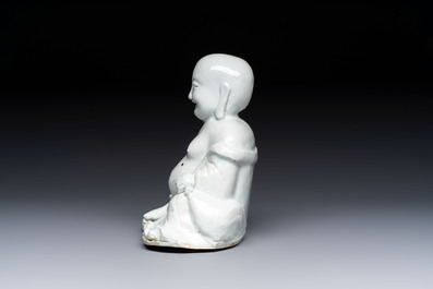 A Chinese white-glazed Milefo Buddha, 19th C.