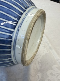 A Chinese blue, white and copper-red 'Deer' vase, 19th C.