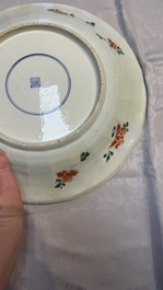 A large Chinese famille verte 'Pavilion with Birds among Flowering Branches' dish, Kangxi