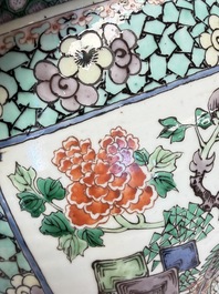 A Chinese famille verte 'Phoenixes and Mountainous Landscape' fish bowl or jardini&egrave;re, 19th C.