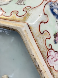 A Chinese Canton famille rose hexagonal tureen and cover, Qianlong