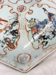 A Chinese Canton famille rose hexagonal tureen and cover, Qianlong