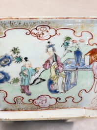 A Chinese Canton famille rose hexagonal tureen and cover, Qianlong