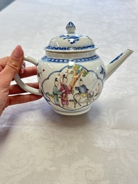 Three Chinese famille rose teapots and covers, Yongzheng/Qianlong
