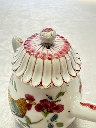 Three Chinese famille rose teapots and covers, Yongzheng/Qianlong