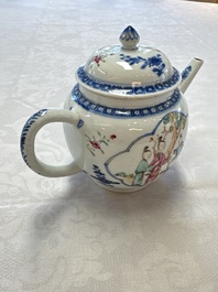 Three Chinese famille rose teapots and covers, Yongzheng/Qianlong