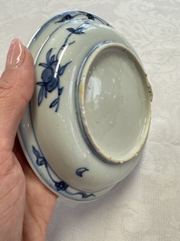 A Chinese blue and white 'Qilin' saucer dish and a 'Frog' saucer dish, Jiajing/Wanli