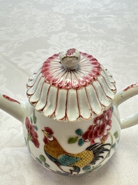 Three Chinese famille rose teapots and covers, Yongzheng/Qianlong