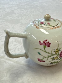 Three Chinese famille rose teapots and covers, Yongzheng/Qianlong