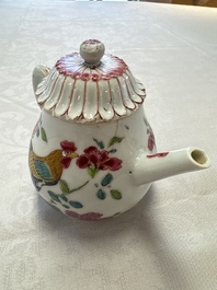 Three Chinese famille rose teapots and covers, Yongzheng/Qianlong