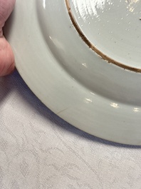 Seven Chinese famille rose plates with floral design, Qianlong