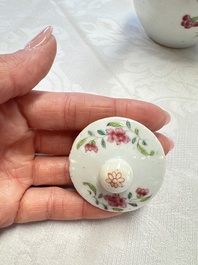 Three Chinese famille rose teapots and covers, Yongzheng/Qianlong