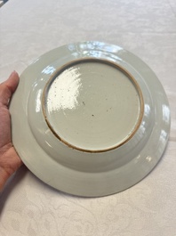 Seven Chinese famille rose plates with floral design, Qianlong