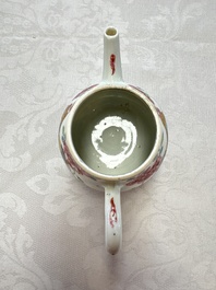 Three Chinese famille rose teapots and covers, Yongzheng/Qianlong